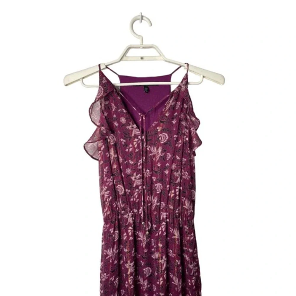 White House Black Market Purple Floral Pattern Printed Hi-lo Casual Maxi Dress 2